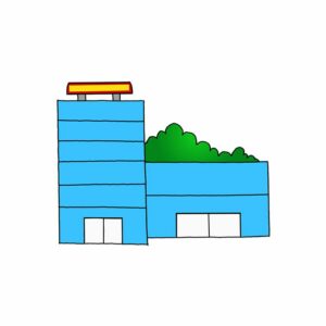 How to Draw a Shopping Center Building