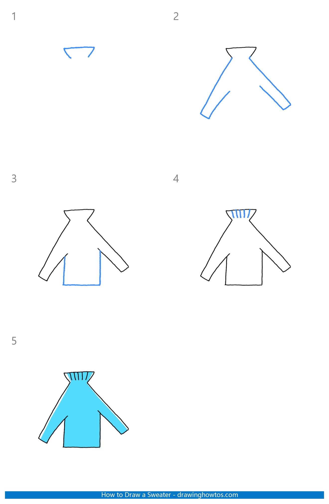 How to Draw a Sweater Step by Step