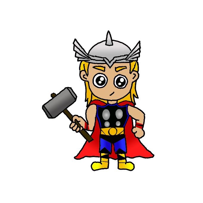 How to Draw Thor Odinson - Step by Step Easy Drawing Guides - Drawing Howtos