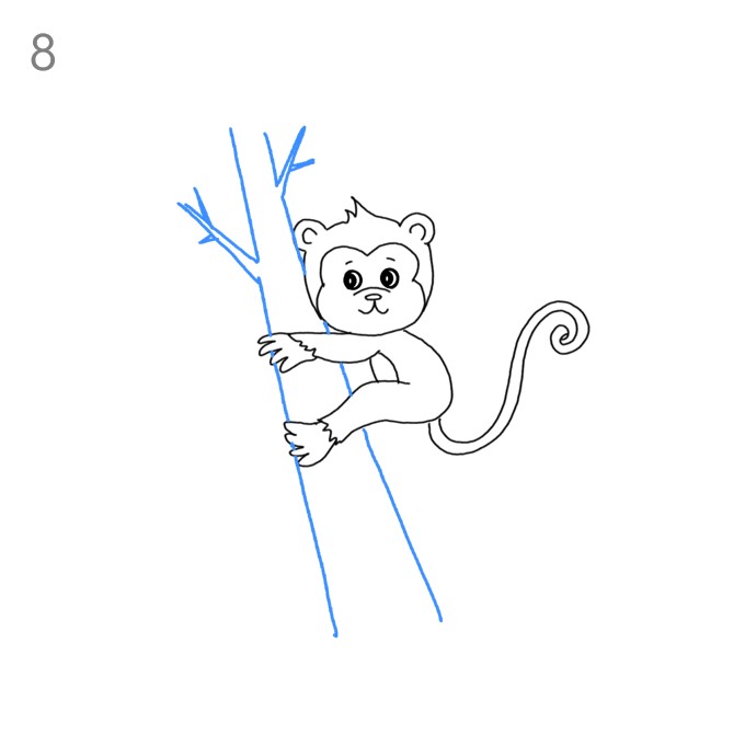 Passo a passo para desenhar um tutorial de desenho de macaco fofo