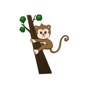 How to Draw a Monkey Climbing a Tree Easy