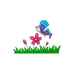 How to Draw a Butterfly and Flowers Easy