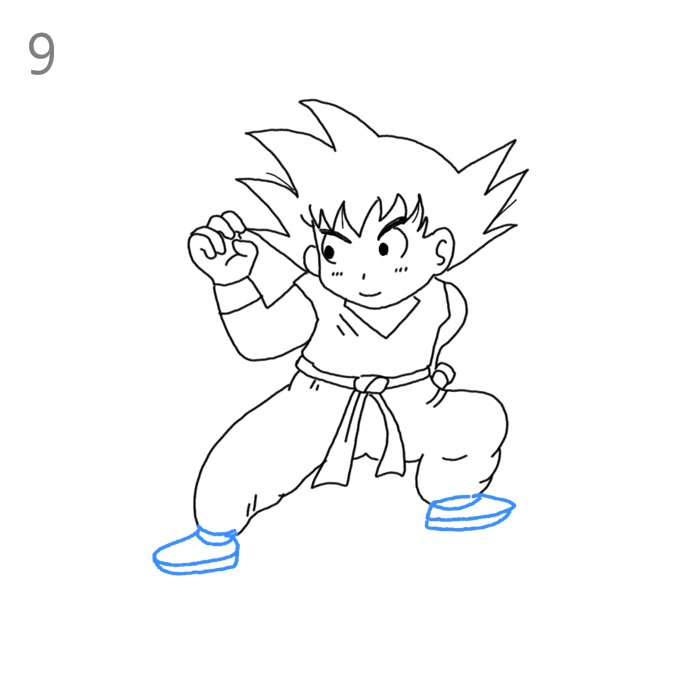 Como desenhar Kid Goku de Dragon Ball - Guias de desenho fáceis passo a  passo - Howtos de desenho