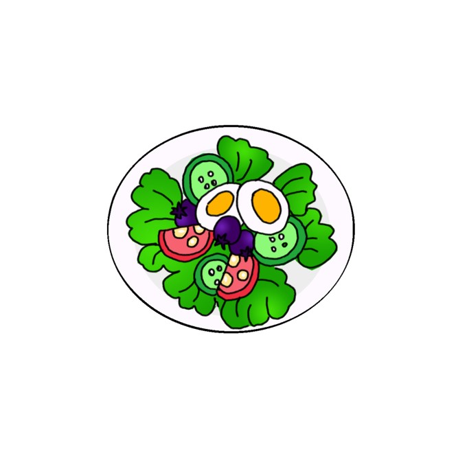 How to Draw Salad Easy