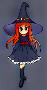 How to Draw a Kawaii Girl with Witch Costume for Halloween