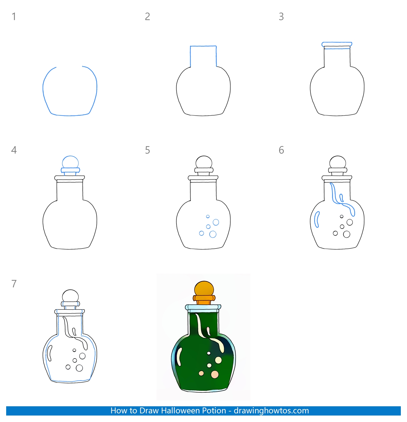 How to Draw Halloween Potion Step by Step