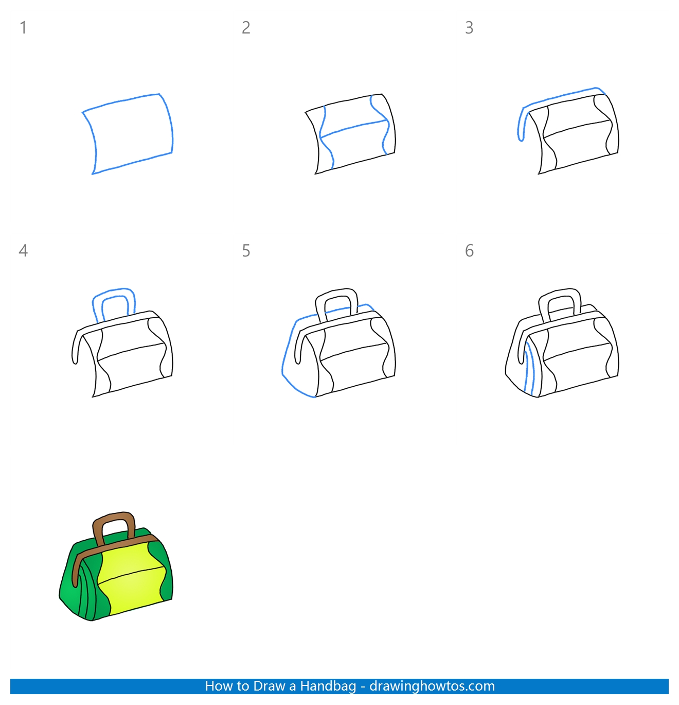 How to Draw a Handbag Step by Step