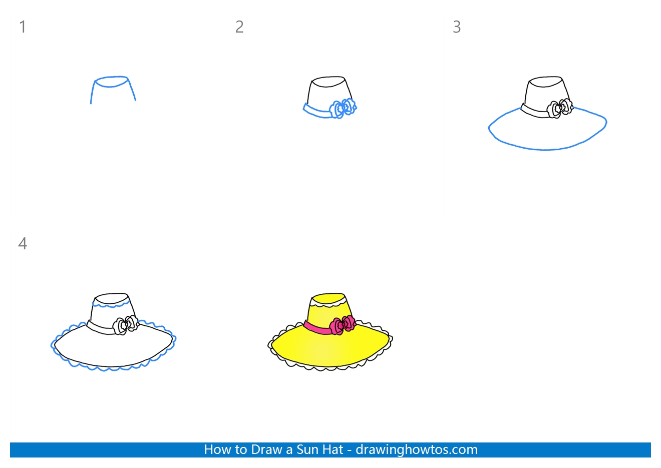 How to Draw a Sun Hat Step by Step