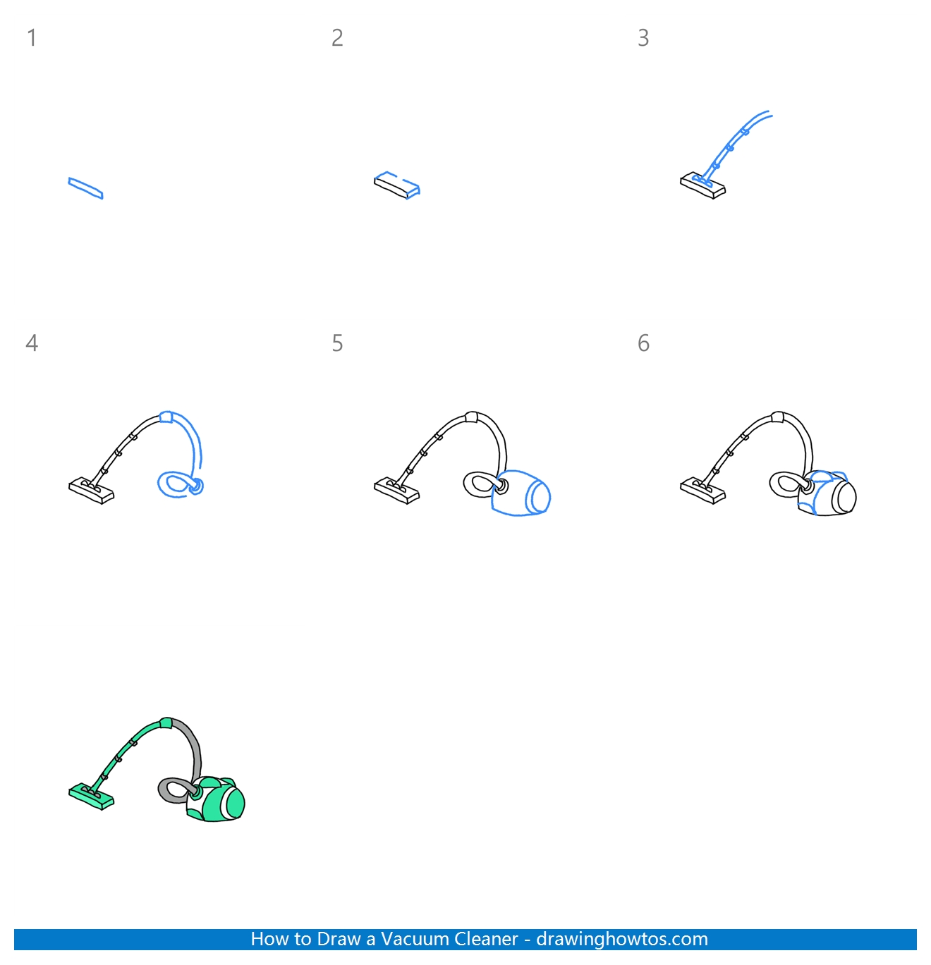 How to Draw a Vacuum Cleaner Step by Step