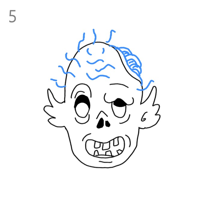 How to Draw a Zombie Head Step by Step Easy Drawing Guides Drawing