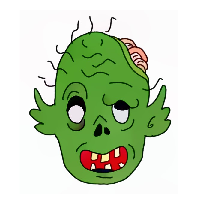 How to Draw a Zombie Head Halloween Easy