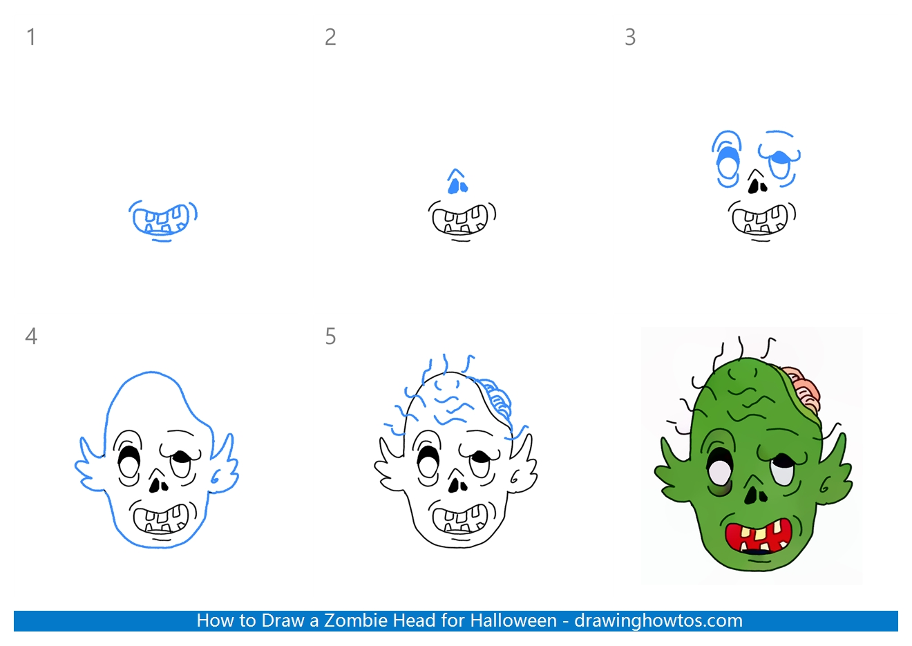 How to Draw a Zombie Head Step by Step