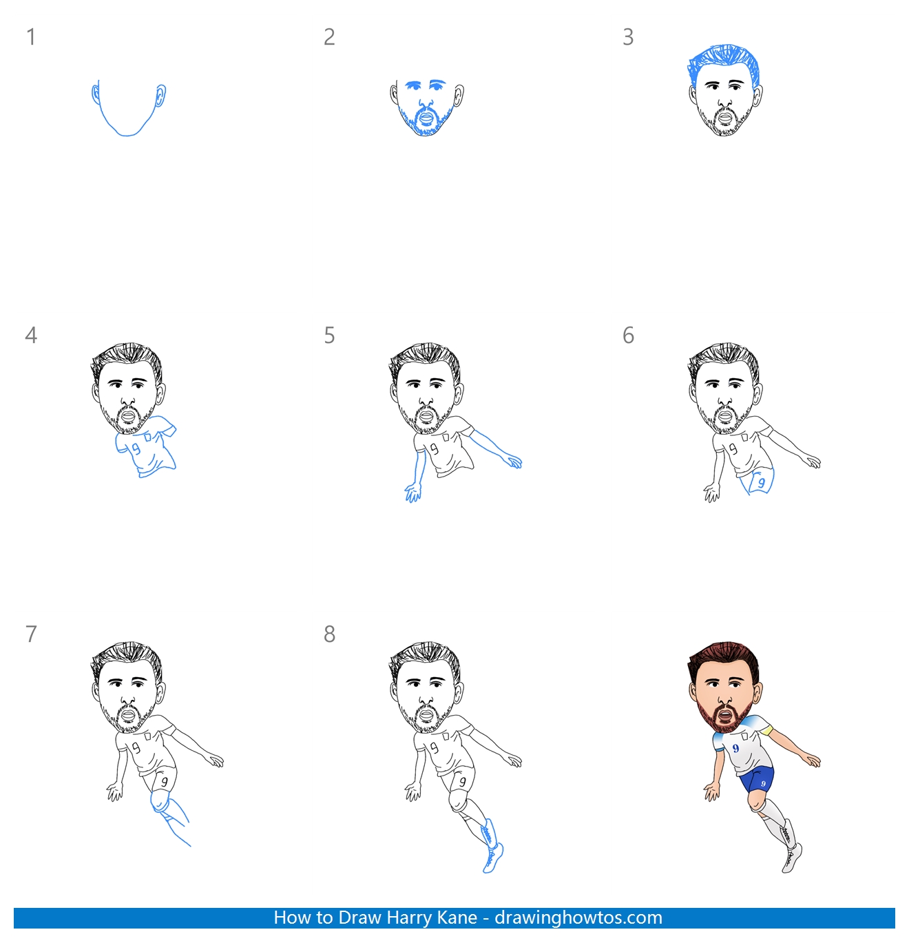 How to Draw Harry Kane Step by Step