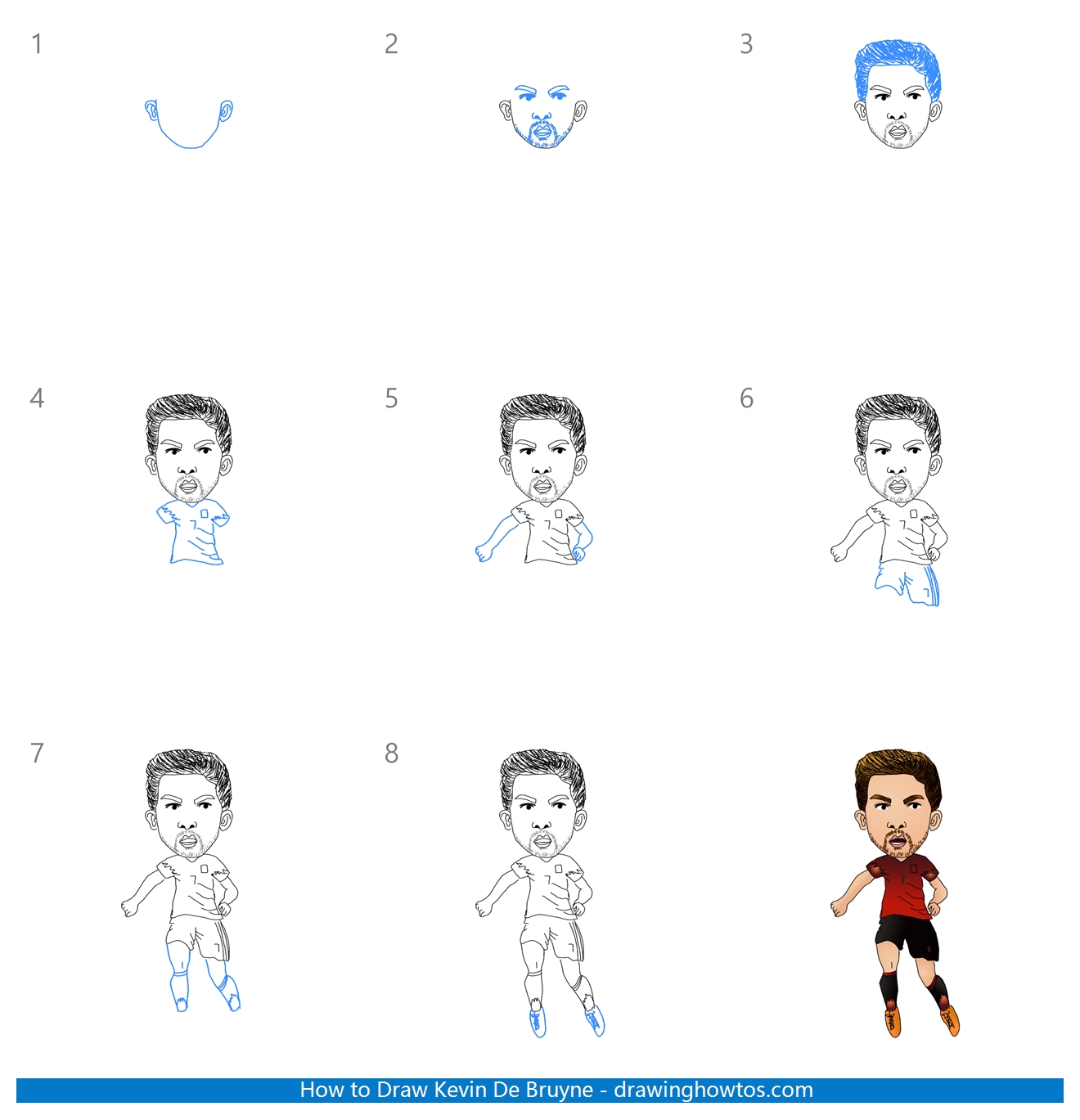 How to Draw Kevin De Bruyne Step by Step