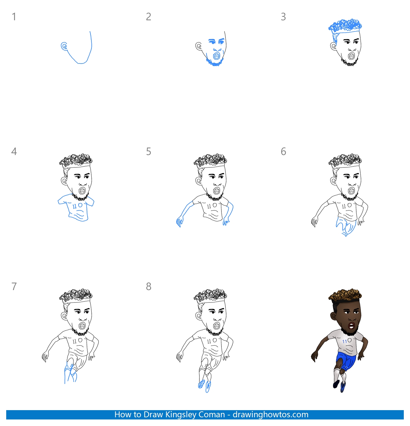 How to Draw Kingsley Coman Step by Step