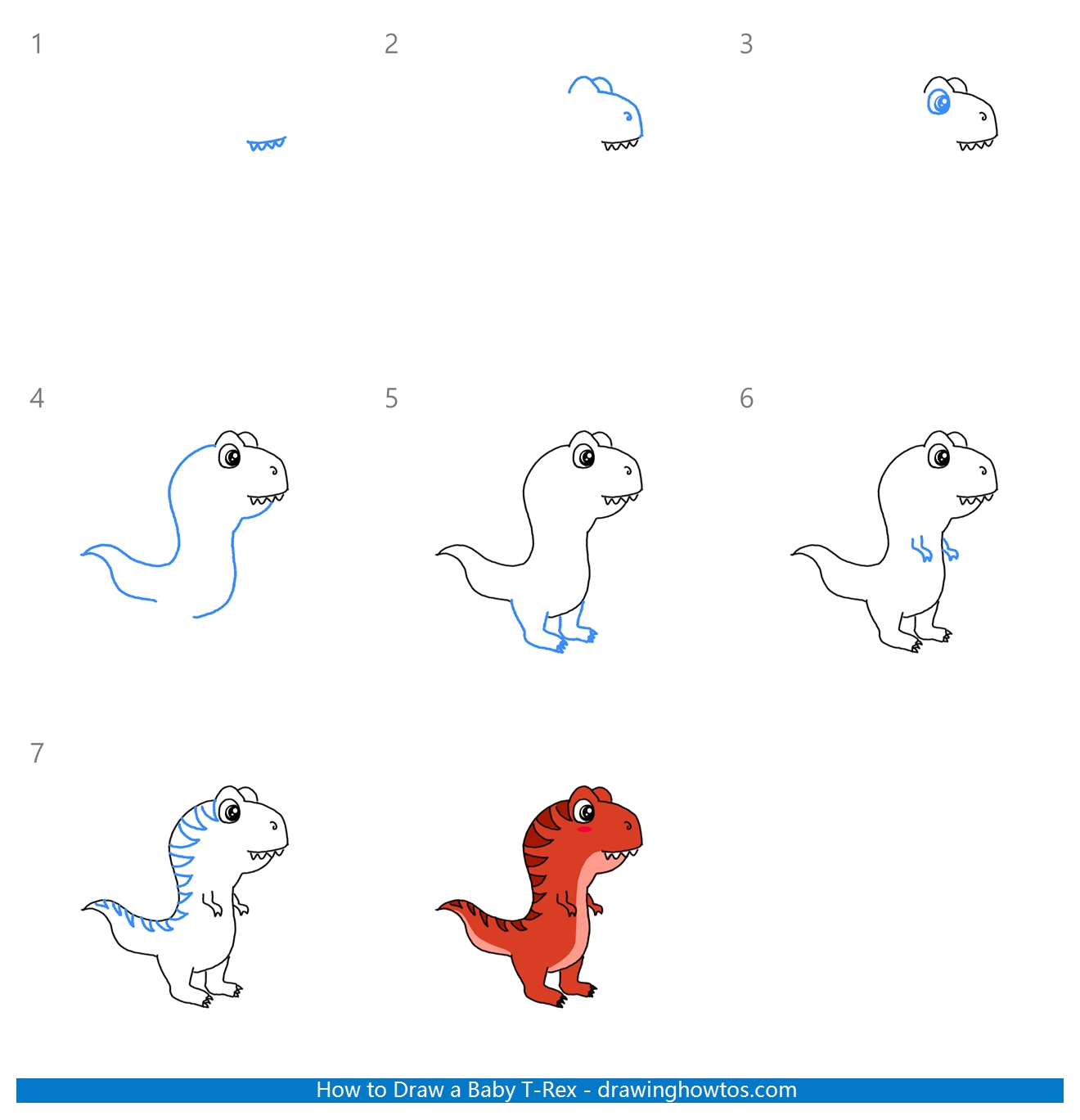 How to Draw a Baby T-Rex Step by Step
