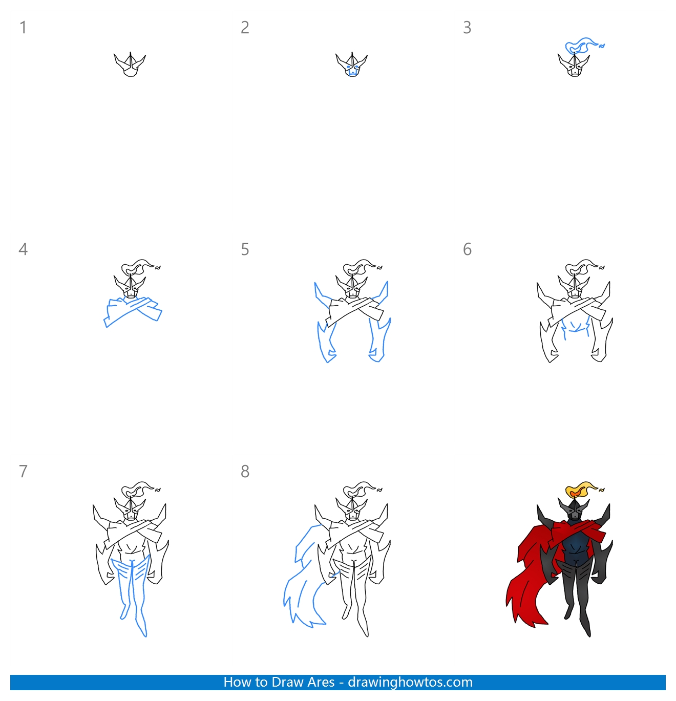 How to Draw Ares Step by Step