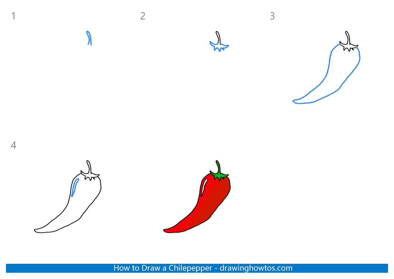 How to Draw a Chili Pepper Step by Step