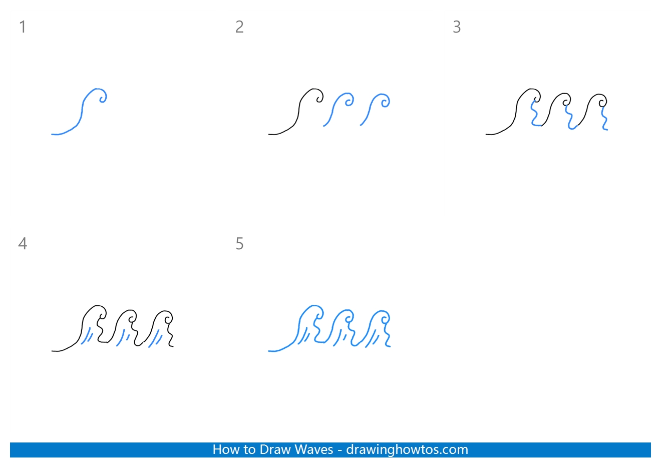How to Draw Water Waves Easy Step by Step