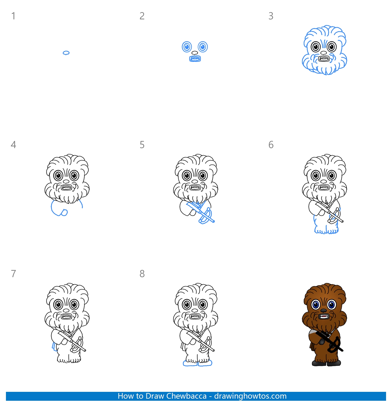How to Draw Chewbacca Step by Step