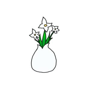 How to Draw White Narcissus Flowers Easy