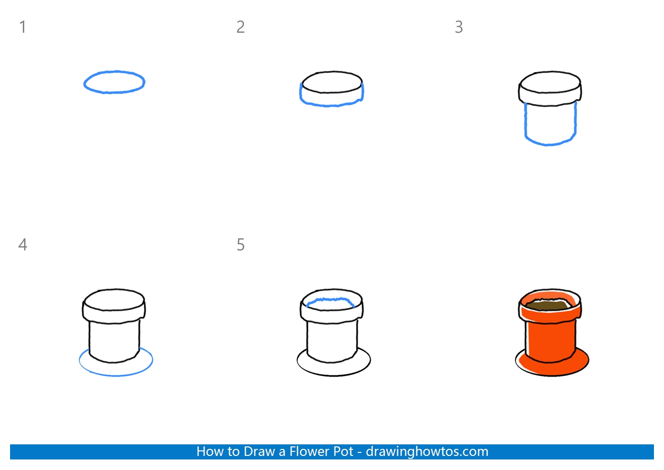How to Draw a Flower Pot Step by Step