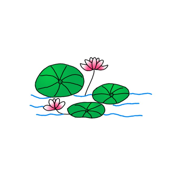 How to Draw Lotus in a Pond Easy