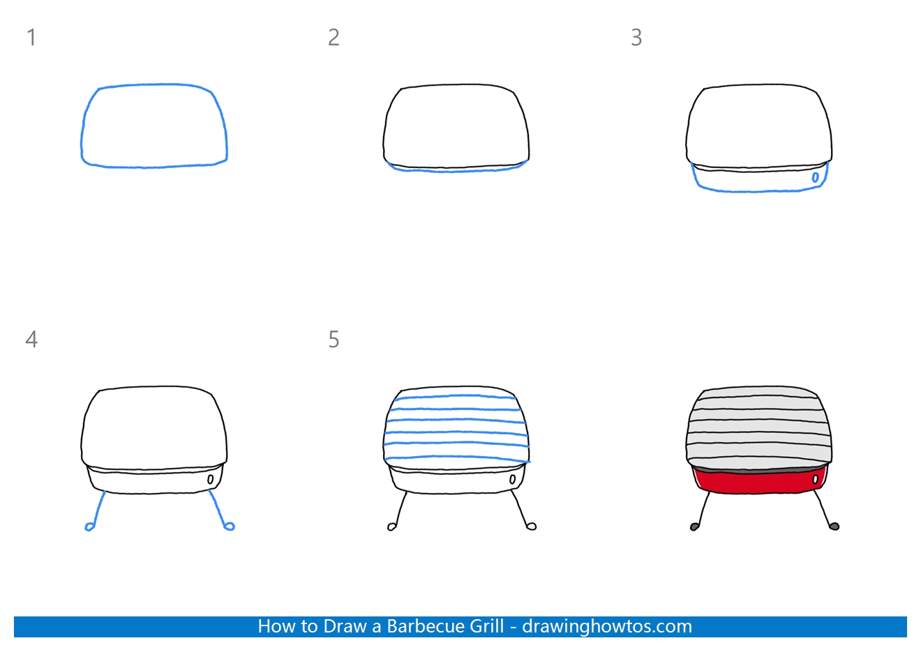 How to Draw a Barbecue Grill Step by Step