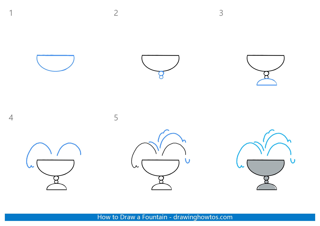 How to Draw a Simple Fountain Step by Step