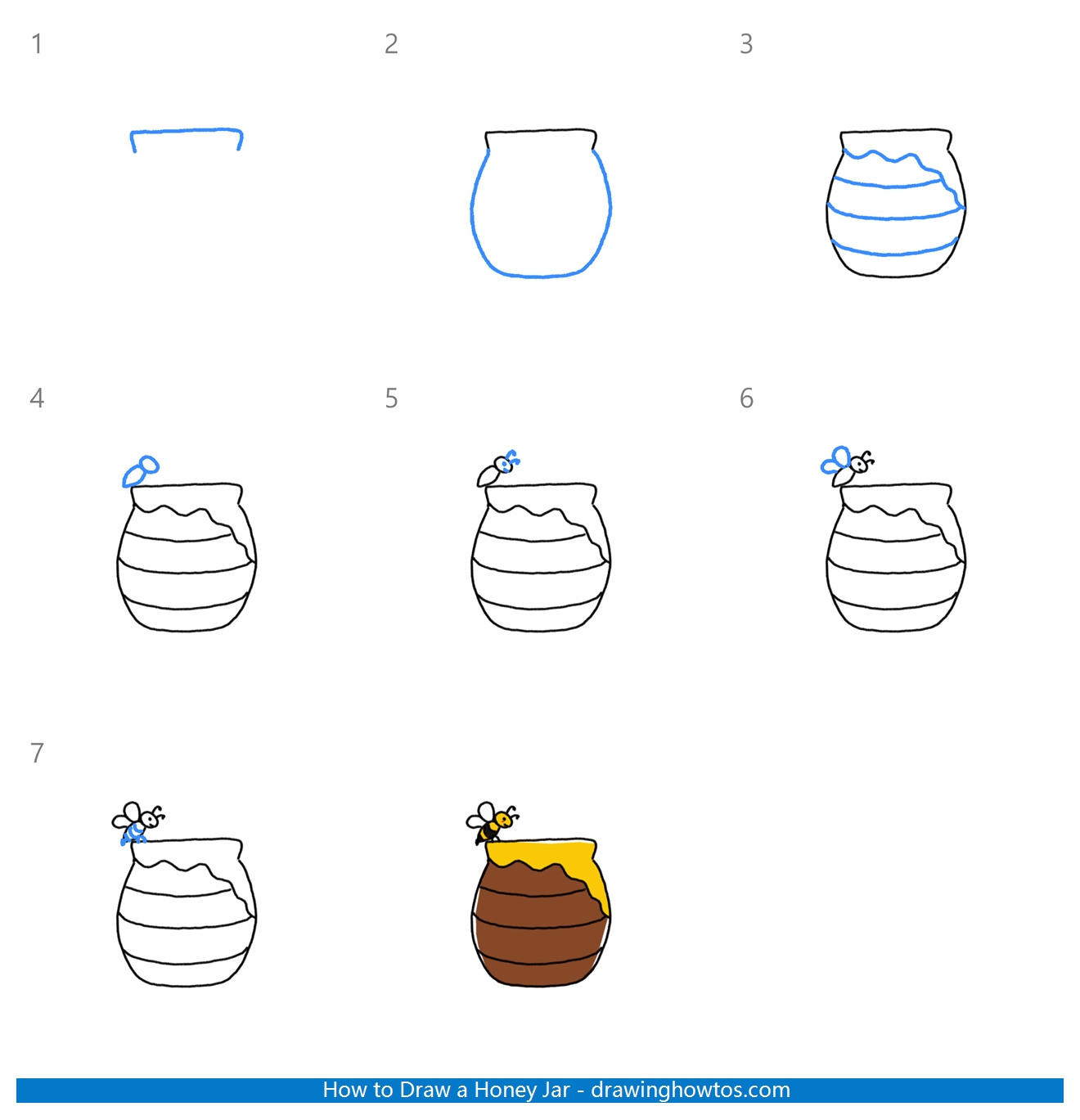 How to Draw a Honey Jar Step by Step