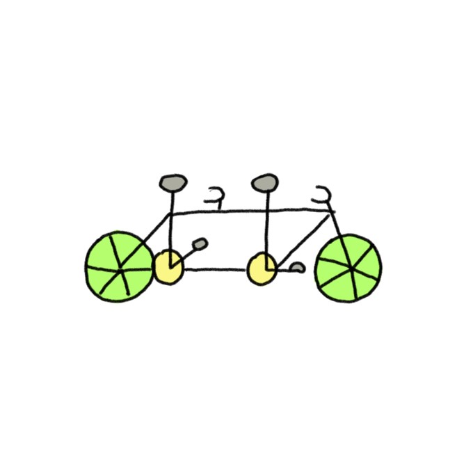 How to Draw a Tandem Bicycle Easy