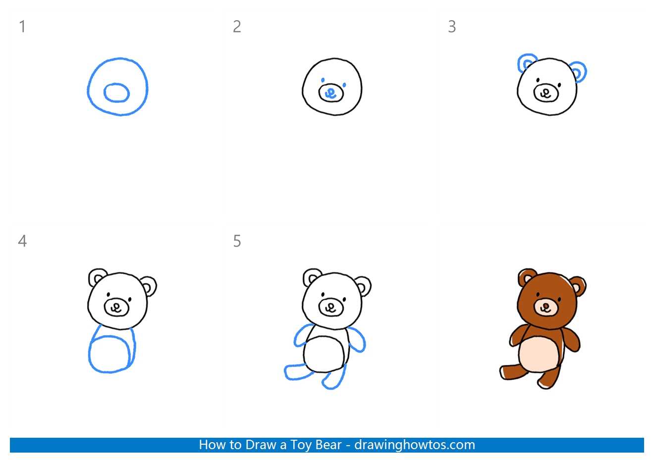 How to Draw a Toy Bear Step by Step