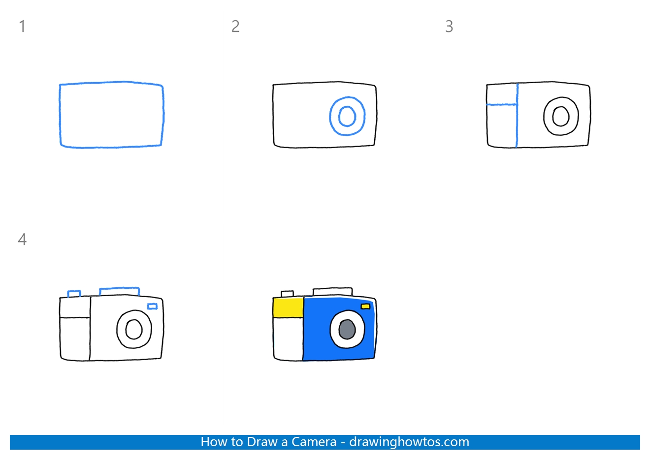 How to Draw a Digital Camera Step by Step