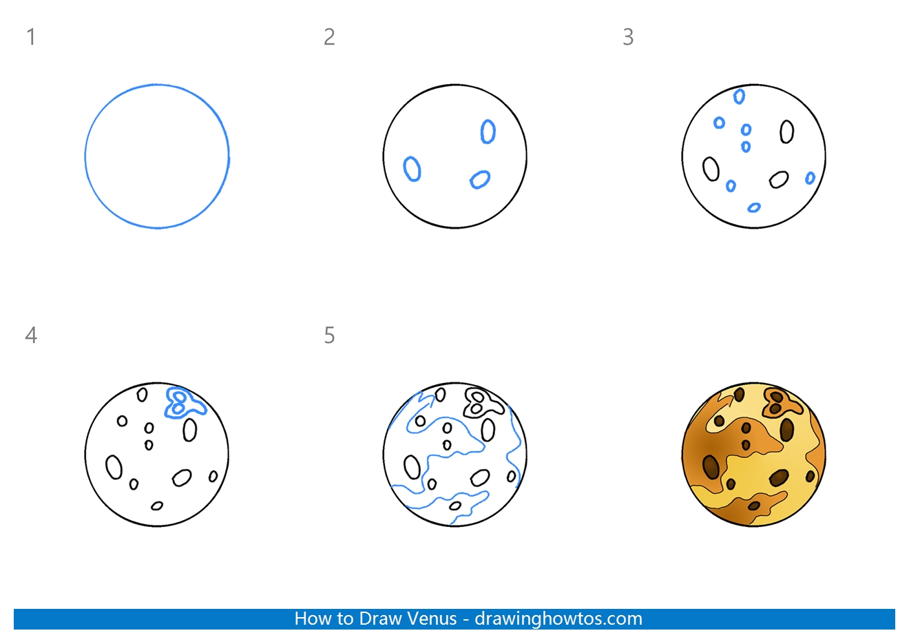 How to Draw Mars Step by Step
