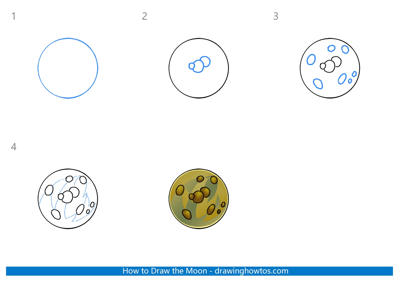 How to Draw The Moon Step by Step