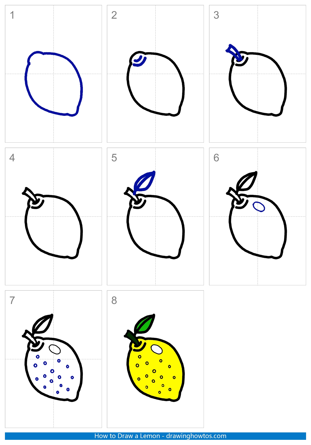 How to Draw a Lemon Step by Step