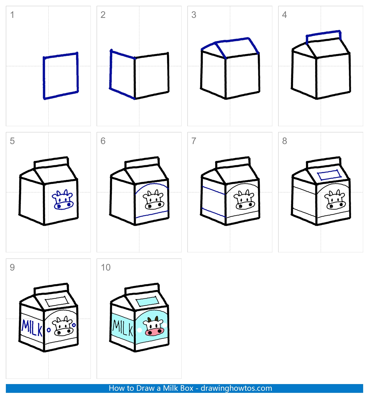 How to Draw a Milk Carton Step by Step