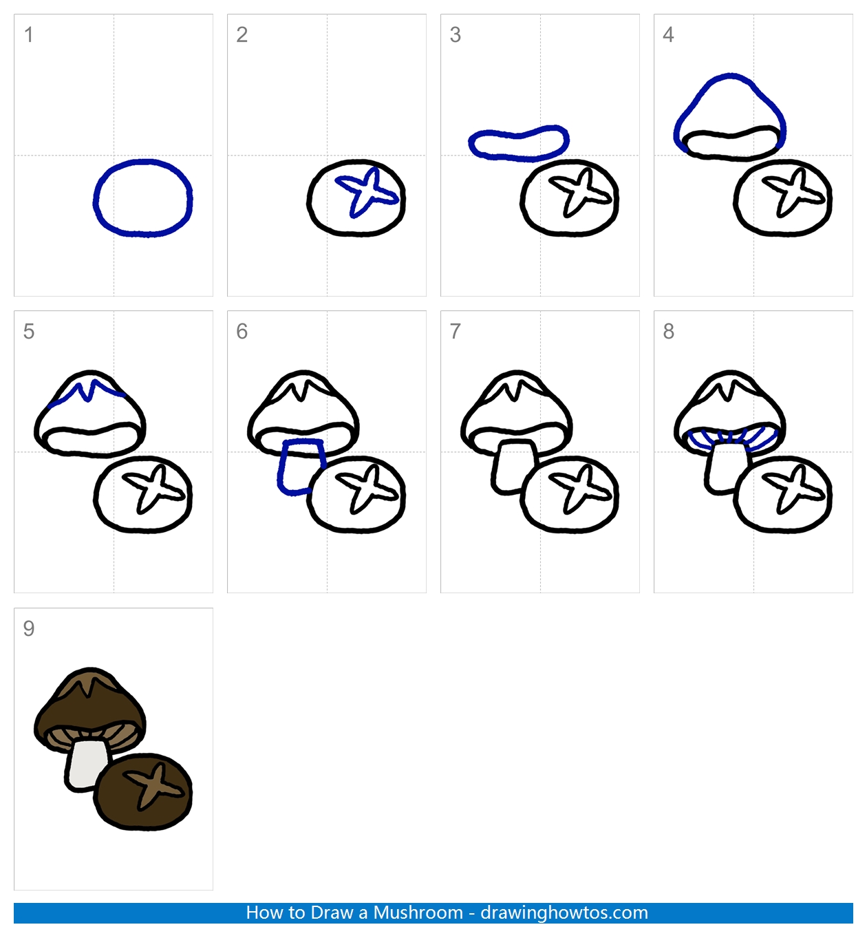 How to Draw a Mushroom Step by Step