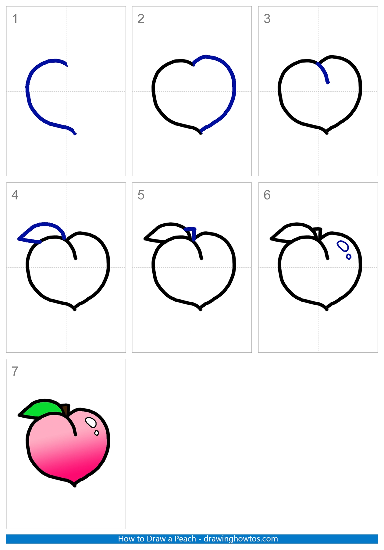 How to Draw a Peach Step by Step
