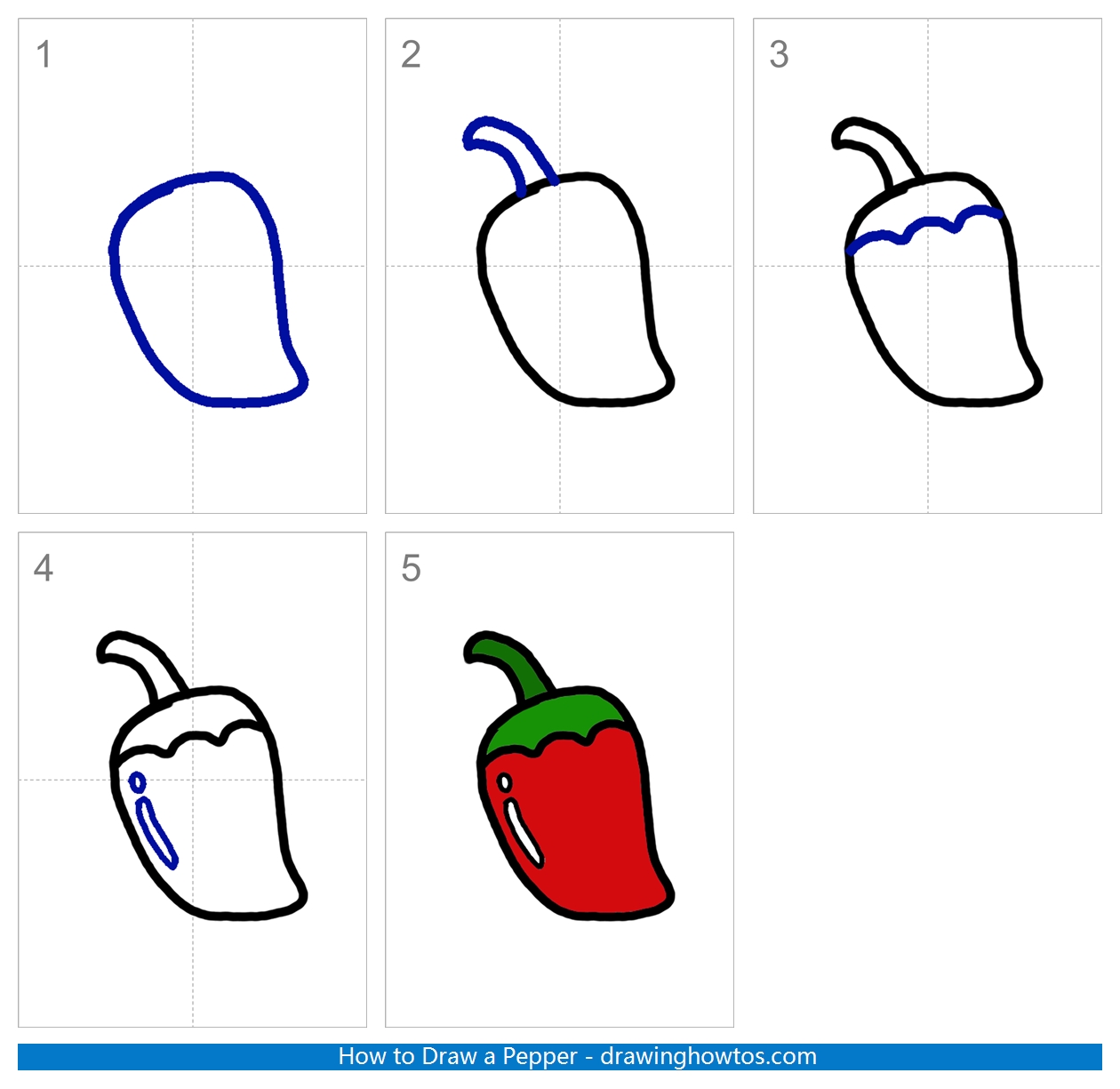 How to Draw a Pepper Step by Step