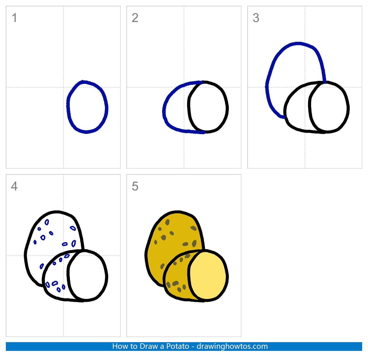 How to Draw a Potato Step by Step