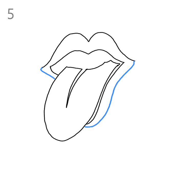How to Draw The Rolling Stones Mouth Logo - Step by Step Easy Drawing ...